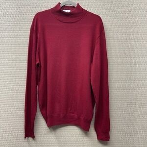 Paul Fredrick 100% Merino Wool MockNeck Sweater Mens Large Tall Red